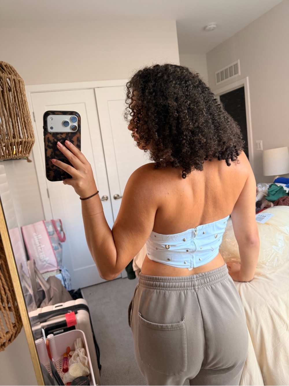 Zara white and Silver Studded Strapless Tube Top - Women - Picture 2 of 5